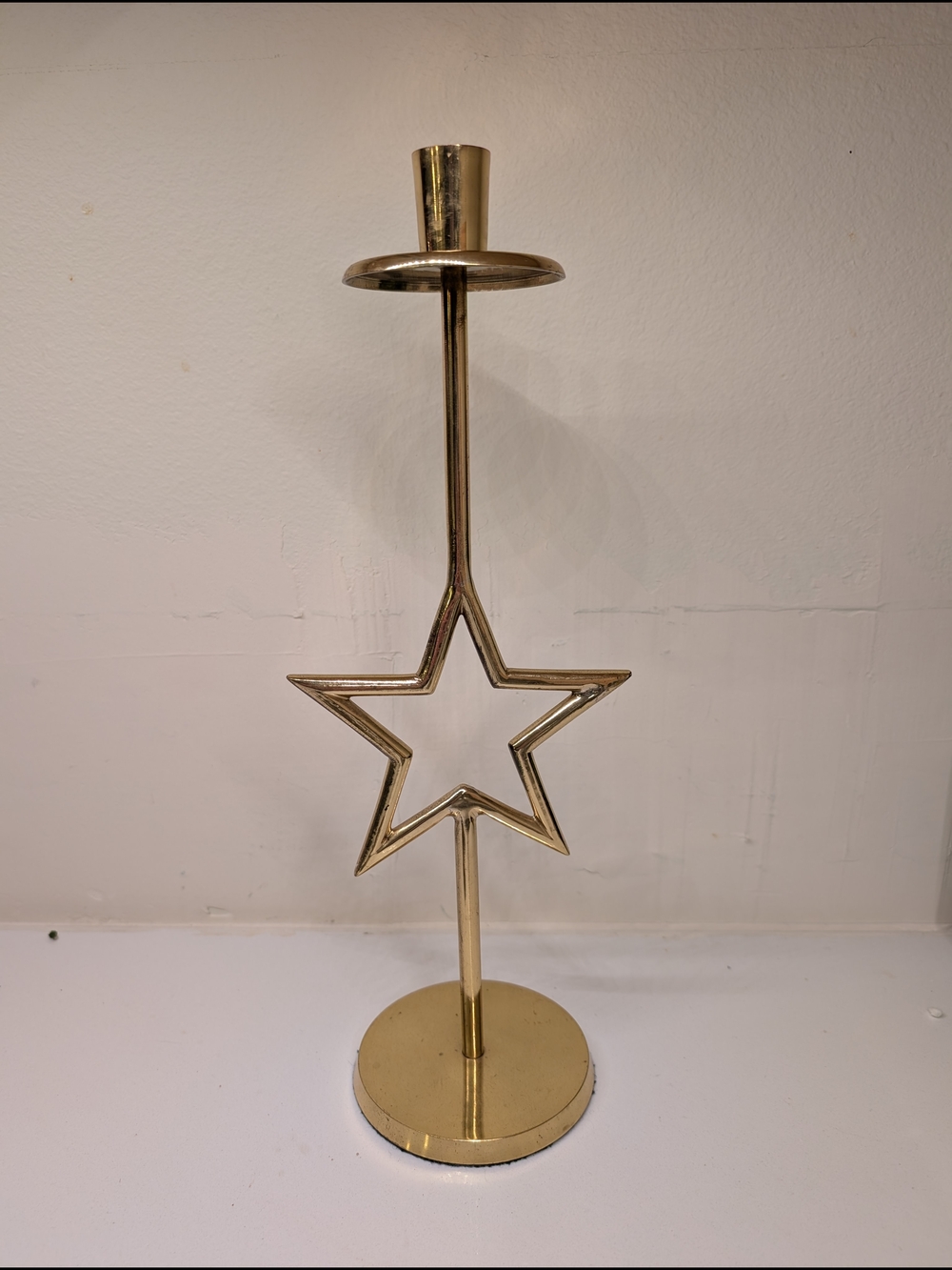Tall 14” Vintage 90s Celestial Brass Star Candlestick – Whimsigoth Boho Decor